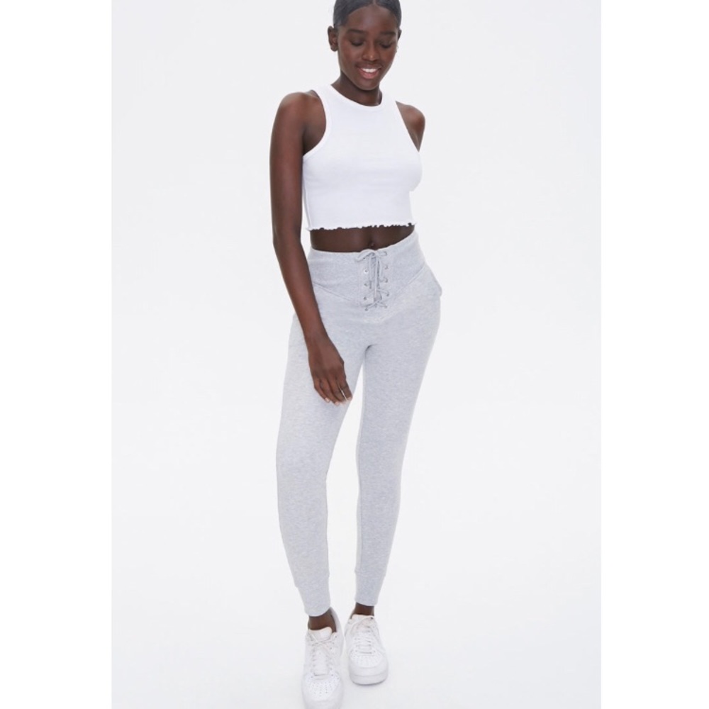 Grey High Waisted Snug Forever 21 Joggers